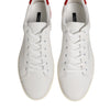 Dolce & Gabbana White Red Leather Low Top Men Sneakers Shoes