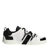 Dolce & Gabbana White Leather Logo Portofino Sneakers Shoes