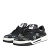Dolce &amp; Gabbana blaue Baumwoll-Denim-Logo-Sneaker (niedriger Schaft)