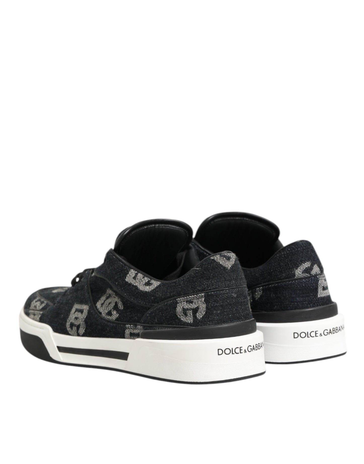Dolce &amp; Gabbana blaue Baumwoll-Denim-Logo-Sneaker (niedriger Schaft)
