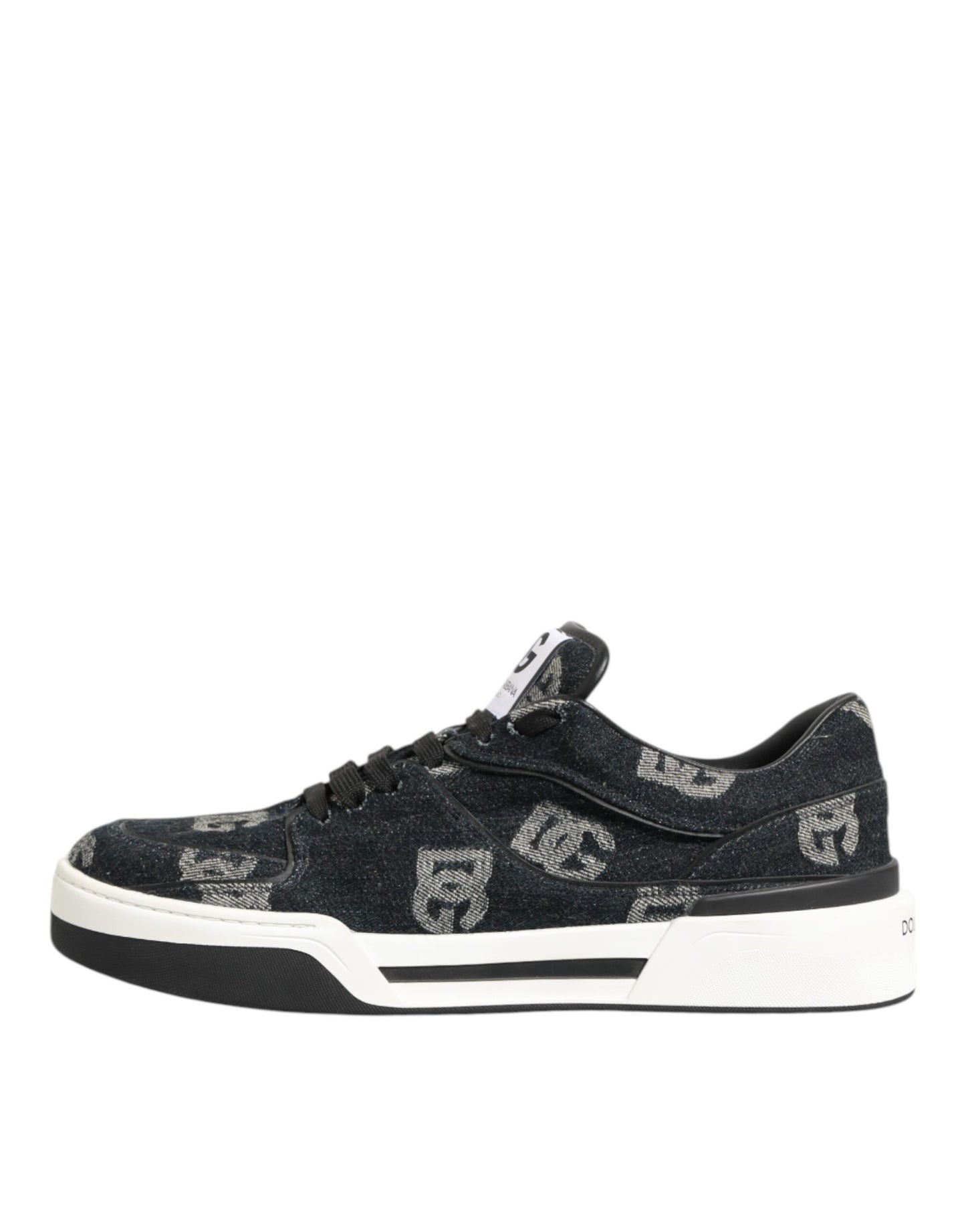 Dolce &amp; Gabbana blaue Baumwoll-Denim-Logo-Sneaker (niedriger Schaft)