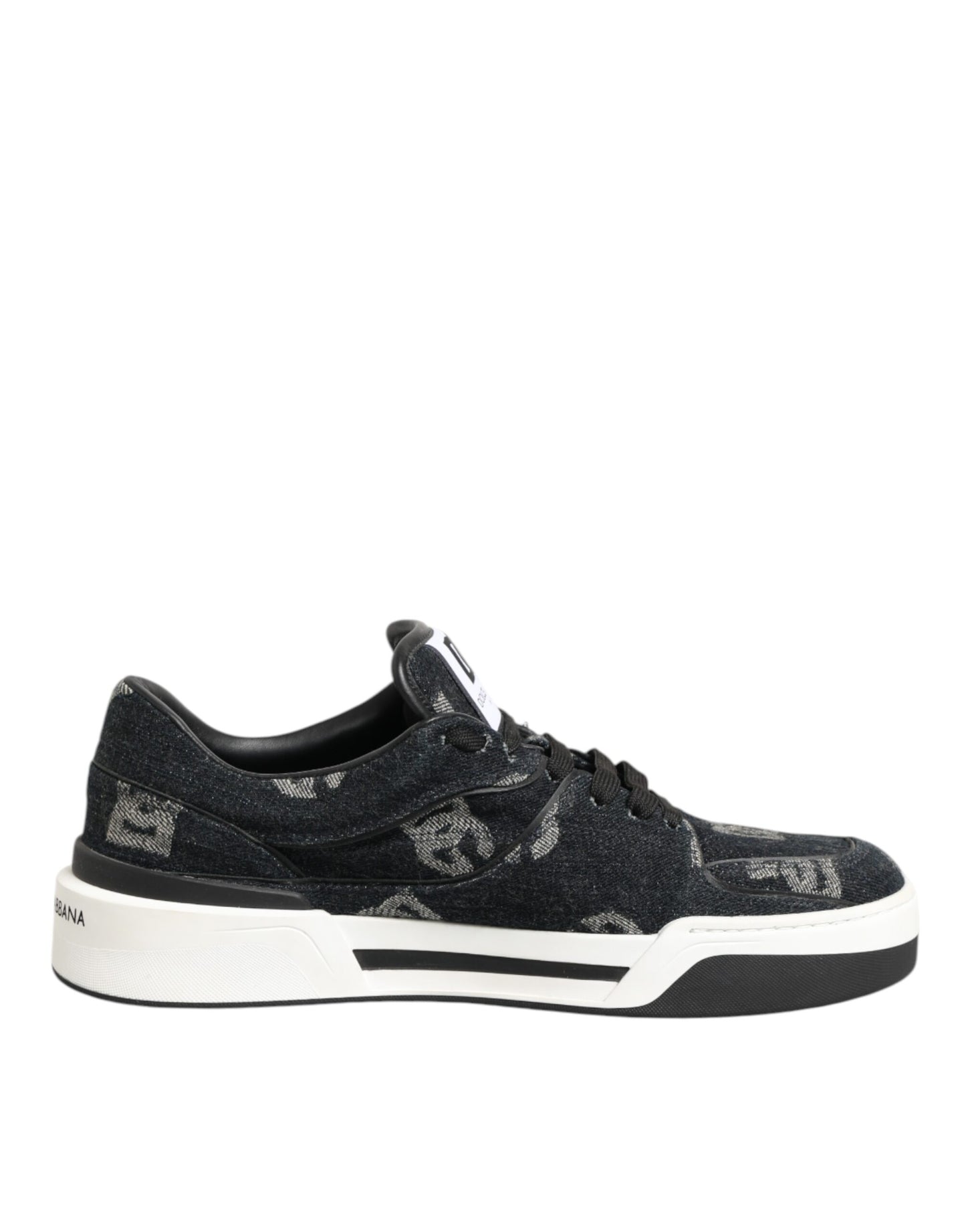 Dolce &amp; Gabbana blaue Baumwoll-Denim-Logo-Sneaker (niedriger Schaft)