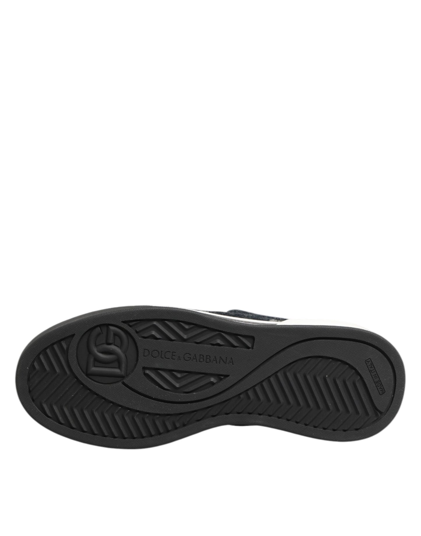 Dolce &amp; Gabbana blaue Baumwoll-Denim-Logo-Sneaker (niedriger Schaft)