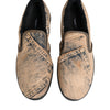 Dolce & Gabbana Beige Cotton Low Top Slip On Sneakers Shoes