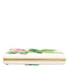 Dolce & Gabbana White Rose Embroidery Silk Gold Frame Clutch Purse Bag
