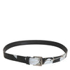 Dolce & Gabbana Multicolor PVC Floral Silver Buckle Men Belt