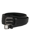 Dolce & Gabbana Black Double Strap Leather Buckle Men Belt