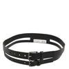 Dolce & Gabbana Black Double Strap Leather Buckle Men Belt
