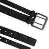 Dolce & Gabbana Black Double Strap Leather Silver Buckle Belt