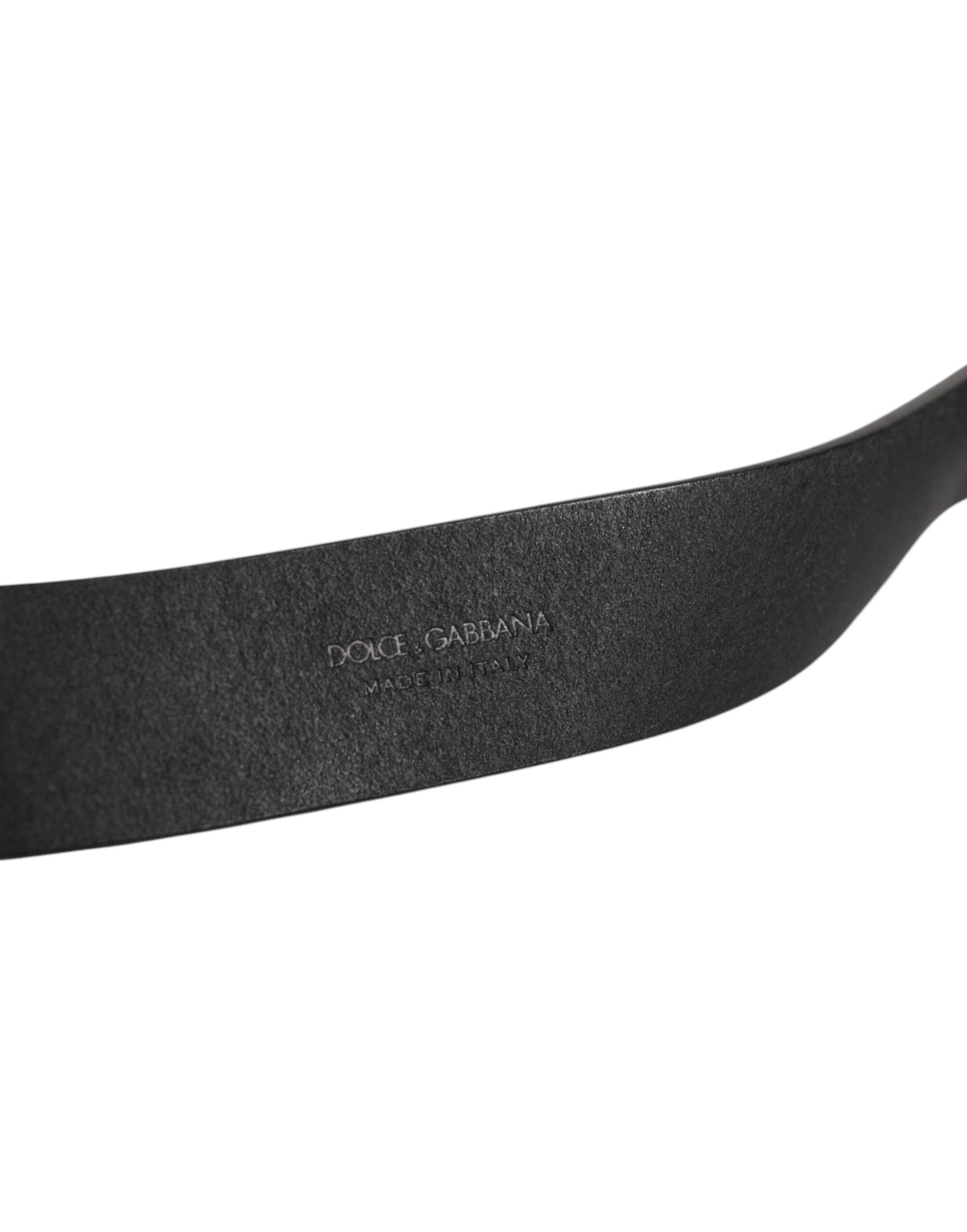 Dolce &amp; Gabbana Herrengürtel aus schwarzem Leder mit Metallschnalle