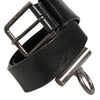 Dolce & Gabbana Black Leather Side Rings Brass Buckle Belt