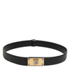 Dolce & Gabbana Black Leather Classic Metal Logo Buckle Belt