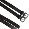 Dolce & Gabbana Black Double Strap Leather Silver Buckle Belt