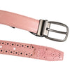 Dolce & Gabbana Pink Leather Perforated Detailing Buckle Belt