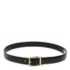 Dolce & Gabbana Black Classic Leather Gold-Tone Buckle Belt