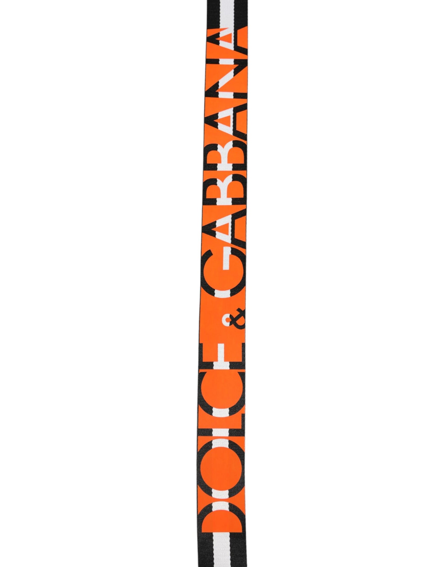 Dolce &amp; Gabbana Gürtel mit schwarz-weißen Streifen und Logo-Metallschnalle