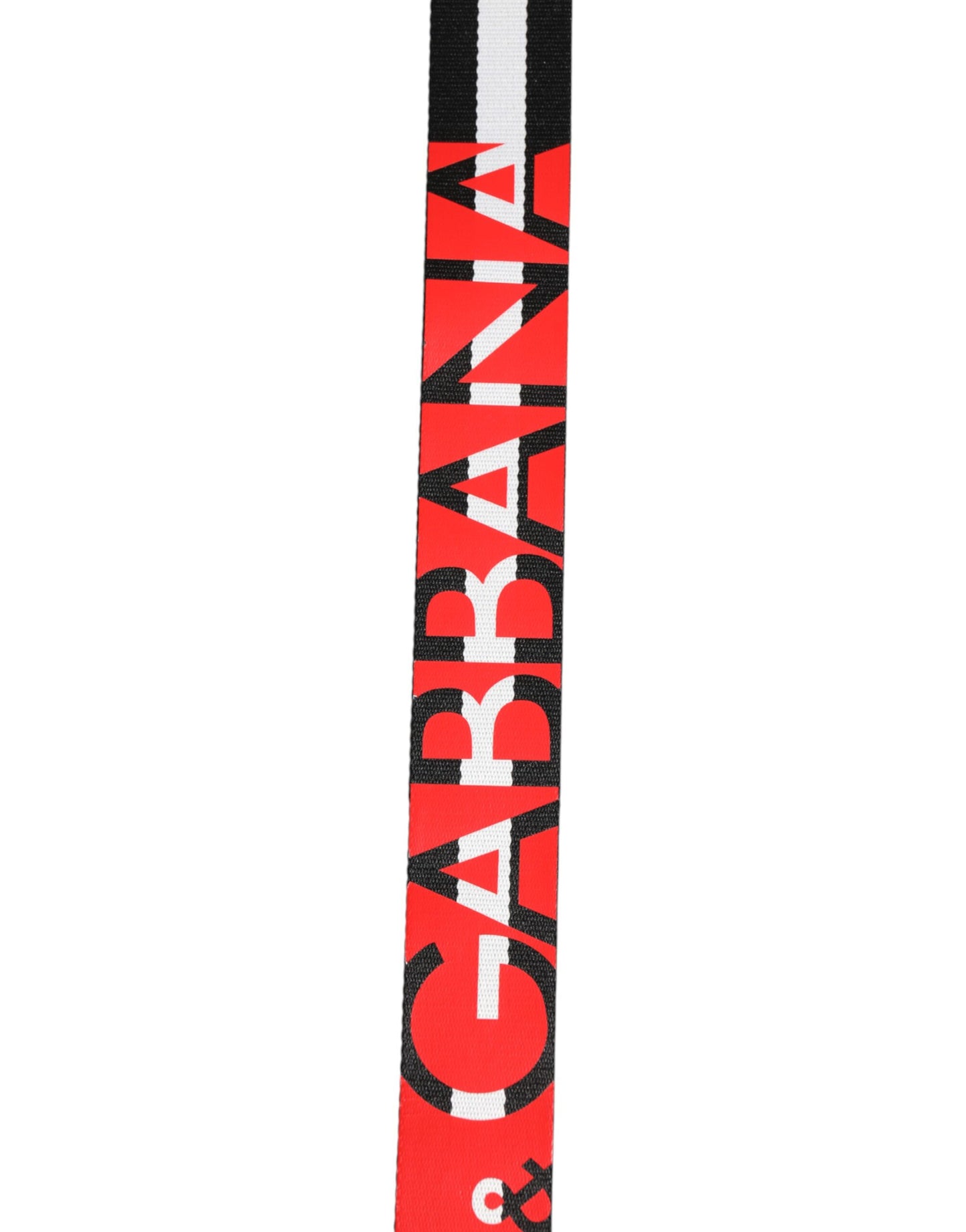 Dolce &amp; Gabbana Gürtel mit schwarz-weißen Streifen und Logo-Metallschnalle