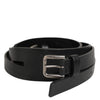 Dolce & Gabbana Black Double Strap Leather Gold Buckle Belt