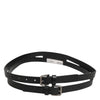 Dolce & Gabbana Black Double Strap Leather Gold Buckle Belt