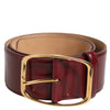 Dolce & Gabbana Burgundy Leather Gold Metal Buckle Women Belt