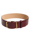 Dolce & Gabbana Burgundy Leather Gold Metal Buckle Women Belt