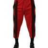 Dolce & Gabbana Red Embroidered Casual Cropped Trouser Pants