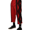 Dolce & Gabbana Red Embroidered Casual Cropped Trouser Pants