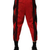 Dolce & Gabbana Red Embroidered Casual Cropped Trouser Pants