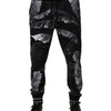 Dolce & Gabbana Black Banana Leaf Cotton Jogger Trouser Pants