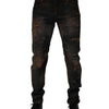 Dolce &amp; Gabbana Schwarze Baumwoll-Skinny-Jeans im Used-Look für Herren