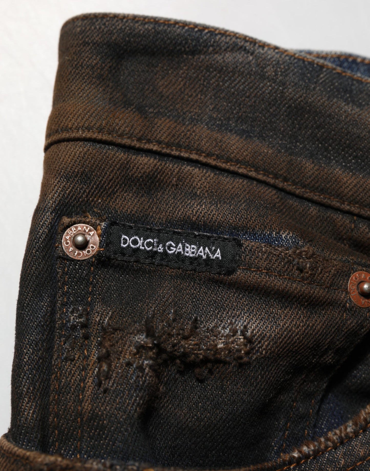 Dolce &amp; Gabbana Schwarze Baumwoll-Skinny-Jeans im Used-Look für Herren