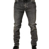 Dolce & Gabbana Gray Cotton Stretch Slim Fit Men Denim Jeans