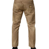 Dolce & Gabbana Beige Cotton Loose Tattered Men Denim Jeans