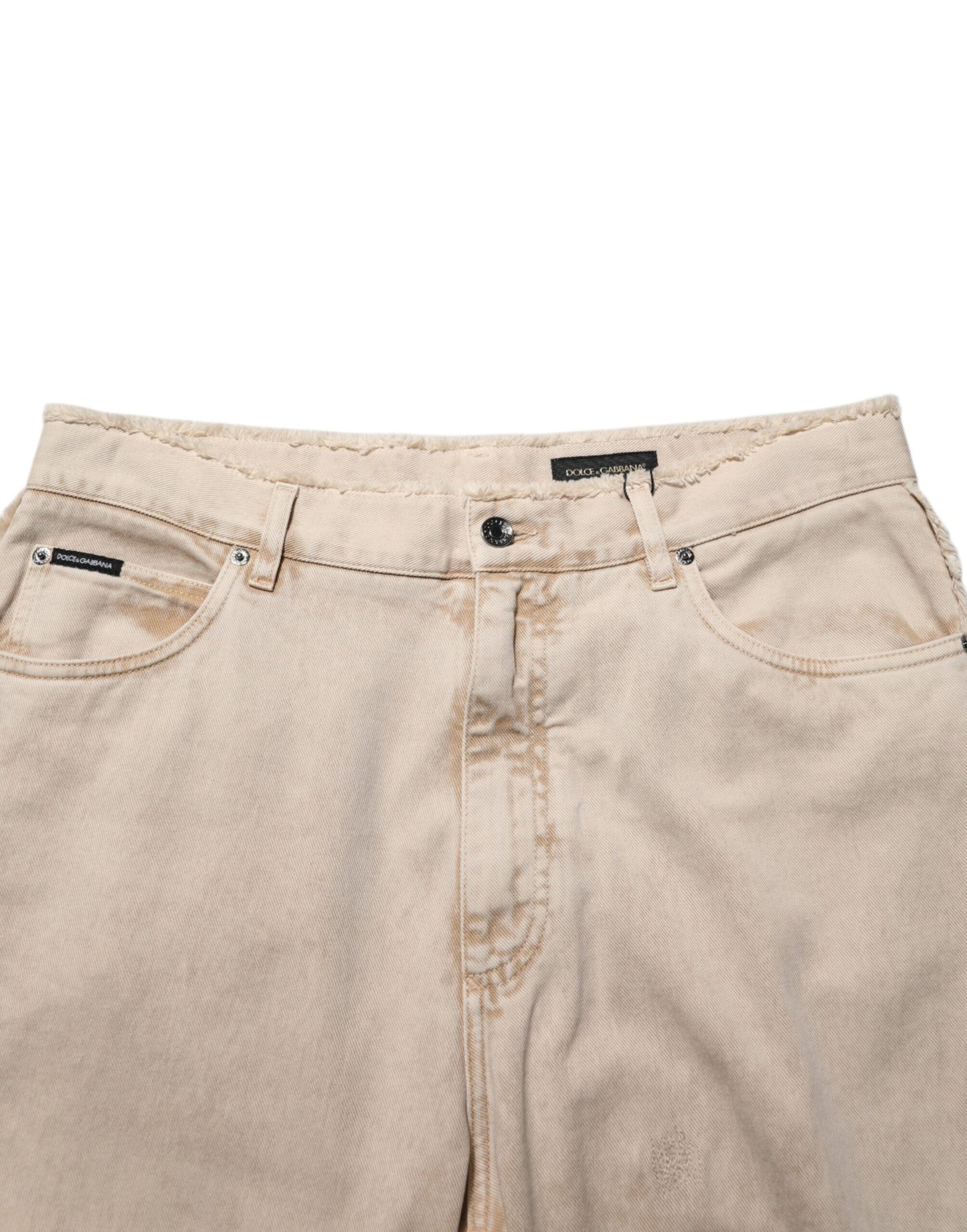 Dolce &amp; Gabbana Beige Baumwoll-Jeans mit geradem Schnitt
