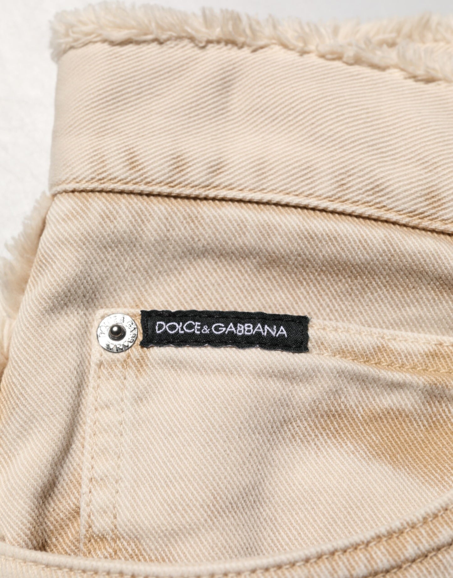 Dolce &amp; Gabbana Beige Baumwoll-Jeans mit geradem Schnitt
