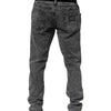 Dolce & Gabbana Gray Cotton Slim Fit Denim Trouser Jeans