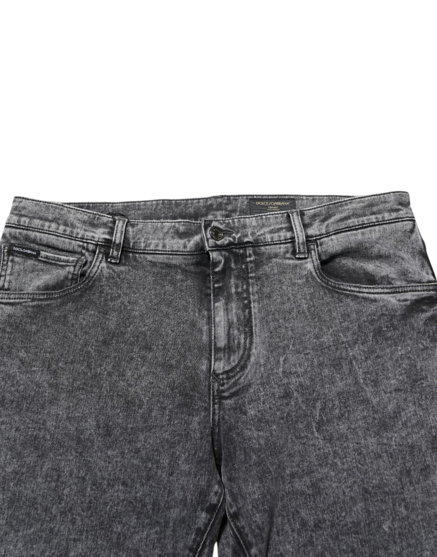 Dolce & Gabbana Gray Cotton Slim Fit Denim Trouser Jeans