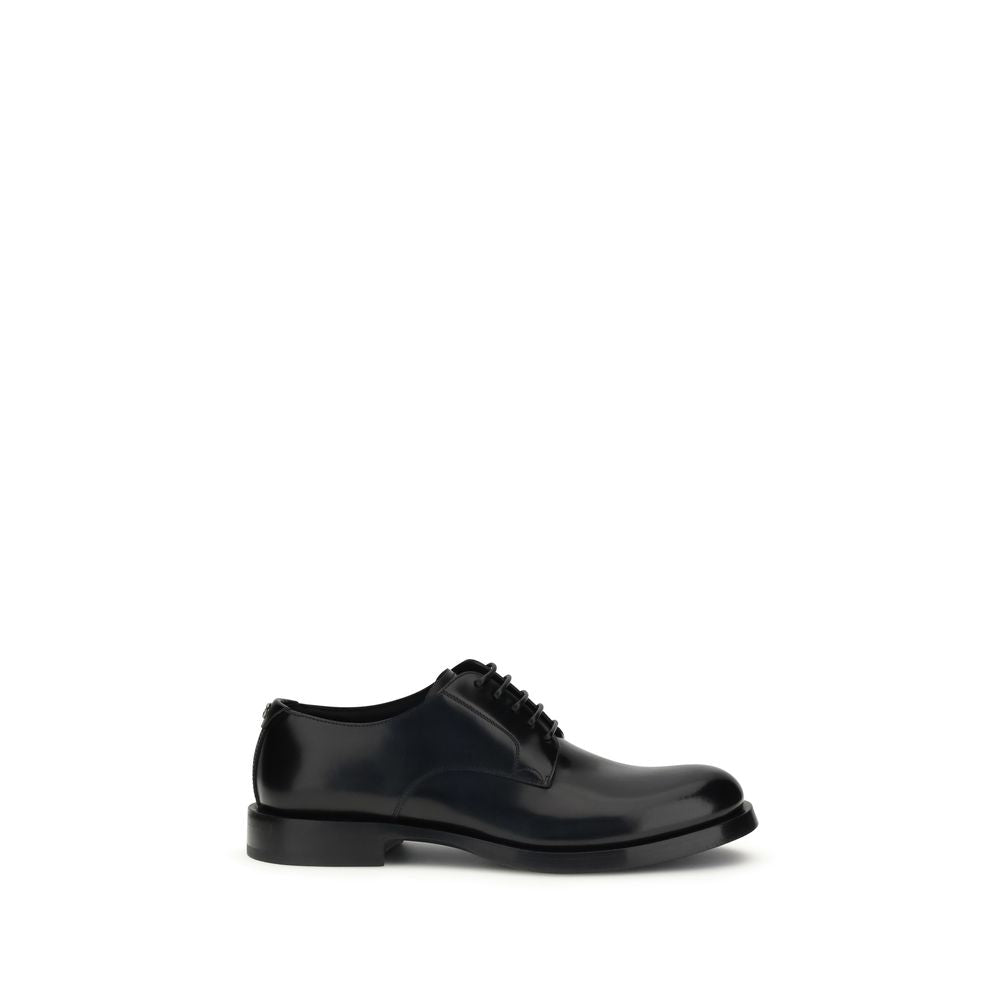 Dolce &amp; Gabbana Bos Taurus Oxfords und Derbys aus schwarzem Kalbsleder