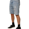 Dolce &amp; Gabbana Bermuda-Shorts aus blauem Baumwoll-Denim im Used-Look