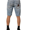 Dolce &amp; Gabbana Bermuda-Shorts aus blauem Baumwoll-Denim im Used-Look