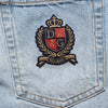 Dolce &amp; Gabbana Bermuda-Shorts aus blauem Baumwoll-Denim im Used-Look