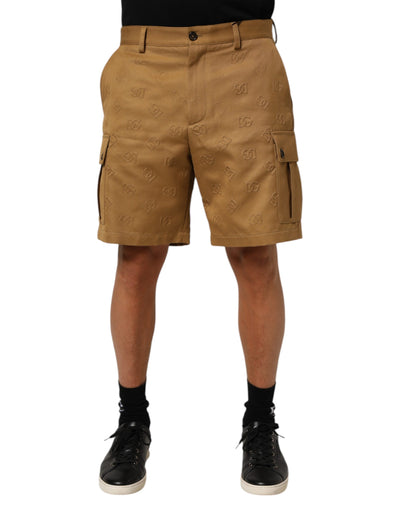 Dolce &amp; Gabbana braune Baumwoll-Stretch-Cargo-Bermuda-Shorts mit Logo