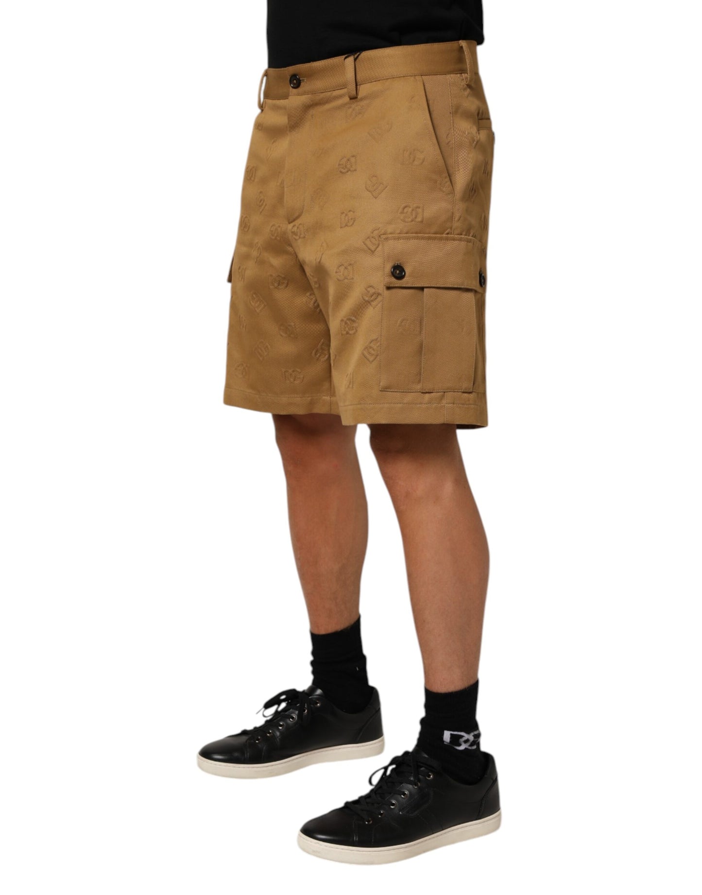 Dolce &amp; Gabbana braune Baumwoll-Stretch-Cargo-Bermuda-Shorts mit Logo