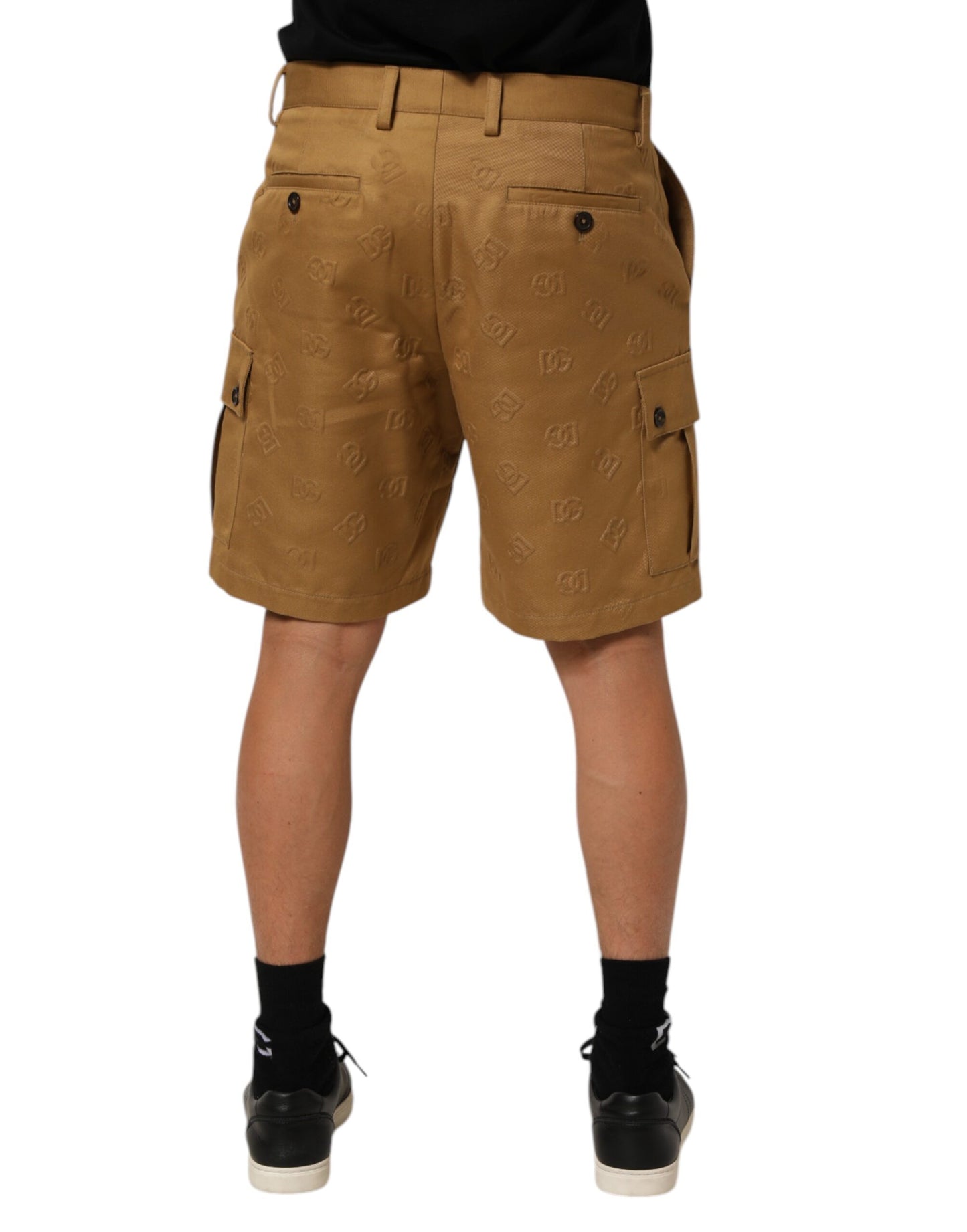 Dolce &amp; Gabbana braune Baumwoll-Stretch-Cargo-Bermuda-Shorts mit Logo