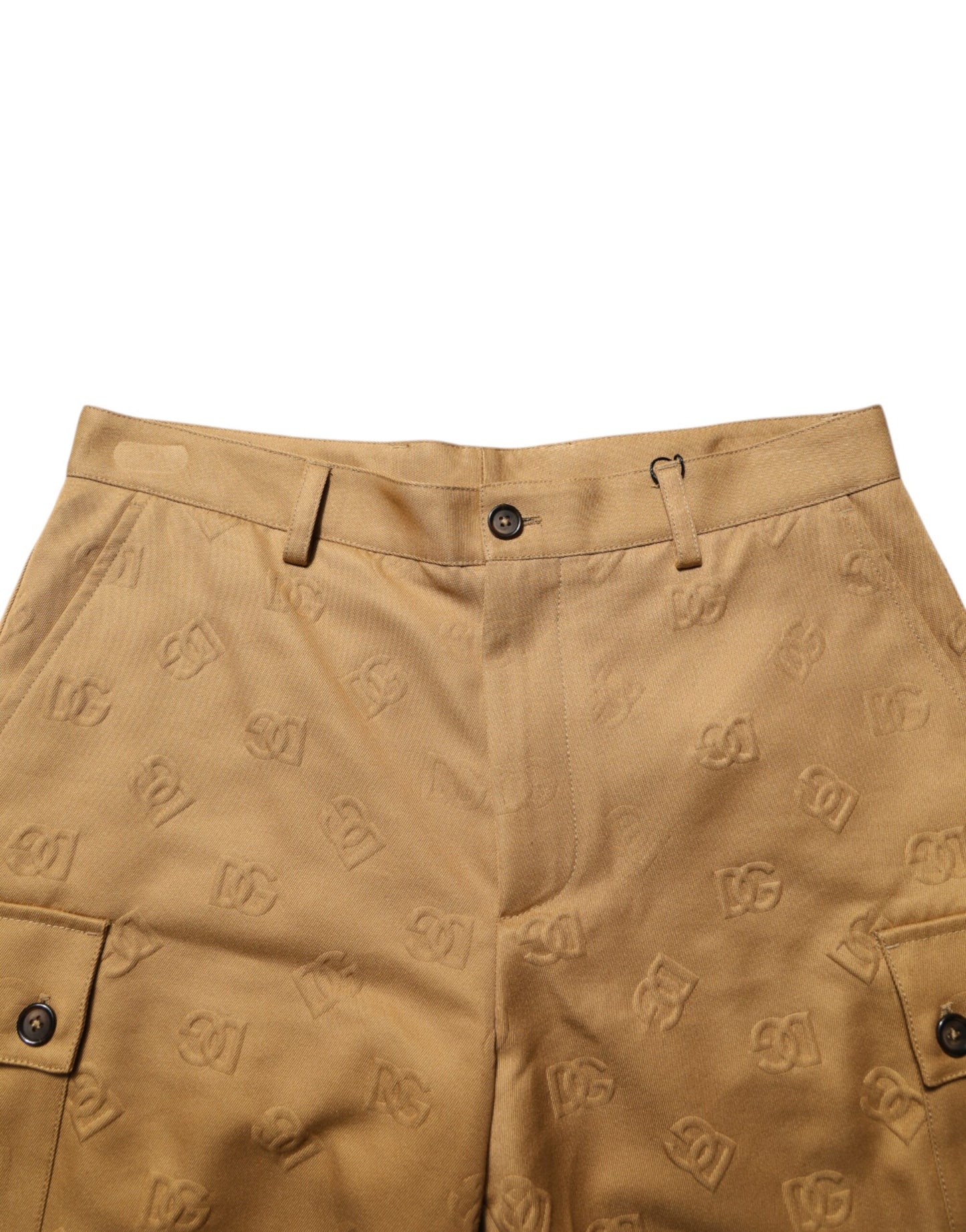 Dolce &amp; Gabbana braune Baumwoll-Stretch-Cargo-Bermuda-Shorts mit Logo