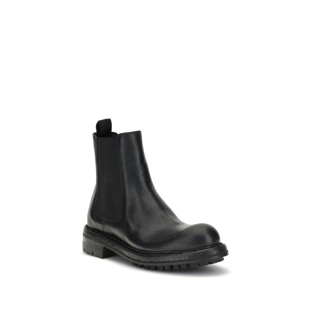Dolce &amp; Gabbana Bos Taurus Chelsea Boots aus schwarzem Kalbsleder