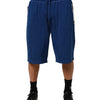 Dolce & Gabbana Blue Cotton Blend Bermuda Sweatpants Shorts