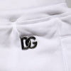 Dolce &amp; Gabbana Weiße Baumwoll-Bermuda-Sweatpants mit Rissen