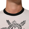 Dolce & Gabbana White Sacred Heart Cotton Crew Neck T-shirt