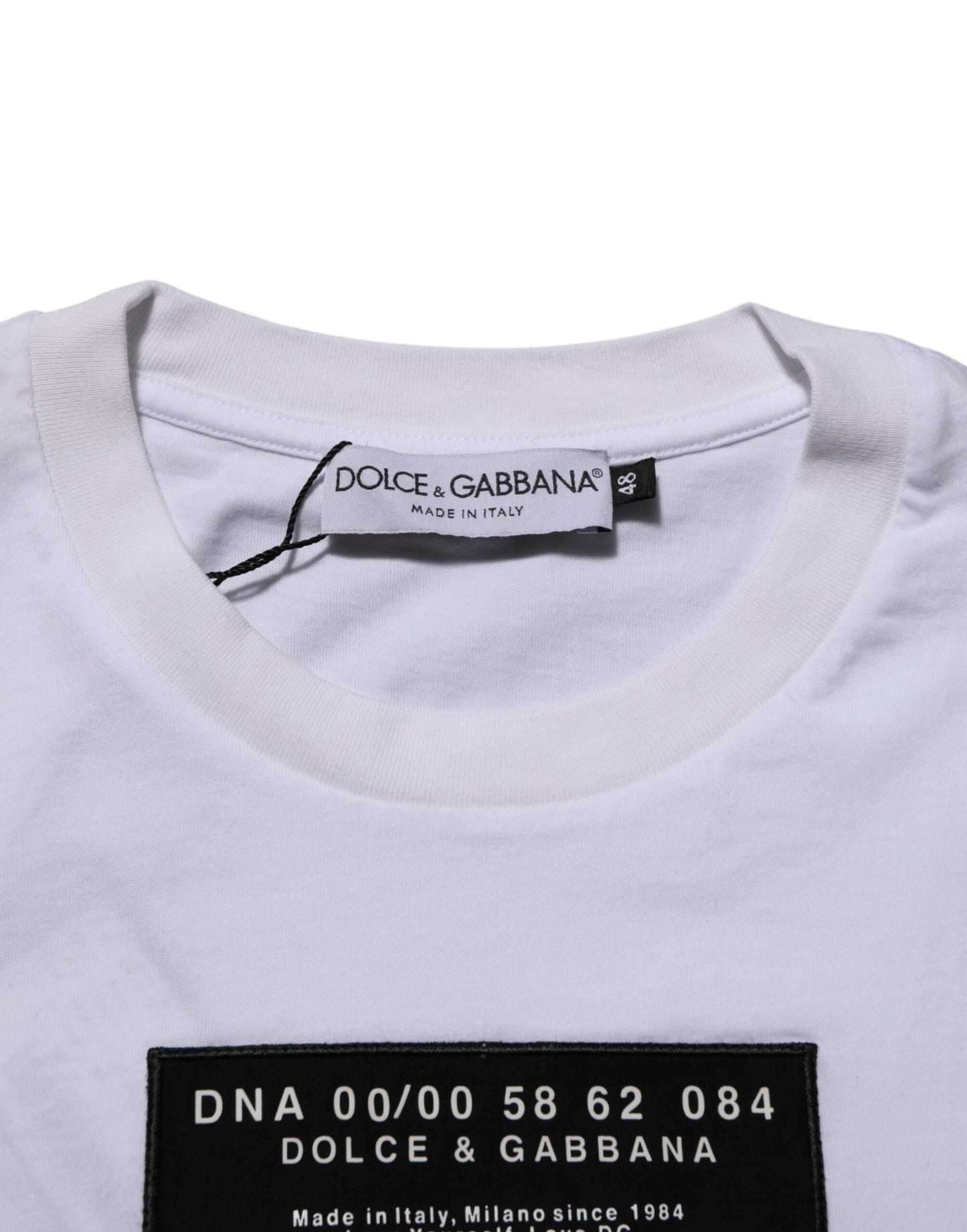 Dolce &amp; Gabbana Weißes Baumwoll-T-Shirt mit Logoprint und Rundhalsausschnitt für Herren